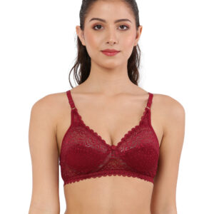 Maroon Stylish Net Bra Non-Padded for Women | HKChoice
